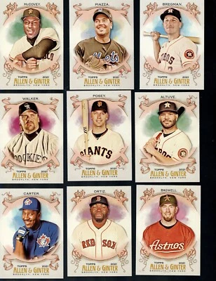 2021 TOPPS ALLEN & GINTER Baseball 1-250  BUY MORE SAVE MORE - Image 1 of 4