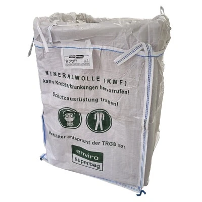 10x asup MIRAWO Big Bag, 125 x 125 x 150 cm, weiß beschichtet, 4 Hebeschlaufen