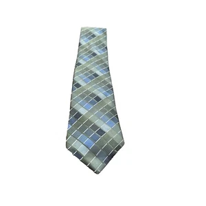 Croft & Barrow Mens Tie Green Blue Diamond One Size Classic Designer - Picture 1 of 7