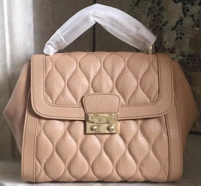 Vera Bradley Quilted Leather Mini Stella Satchel Bag in Nude - Image 1 of 4