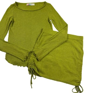Free People Beach Cabo Sweater Skirt Set Size XS Green - Picture 1 of 10