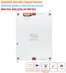 Sunhans 4000mW 36dBm Dual Band 2.4G&5.8G UAV WiFi Signal Booster UAV Amplifier - Photo 1/12