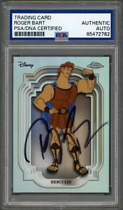 Roger Bart SIGNED 2024 Topps Chrome Disney Hercules Silver Refractor PSA Auto - Bild 1 von 2