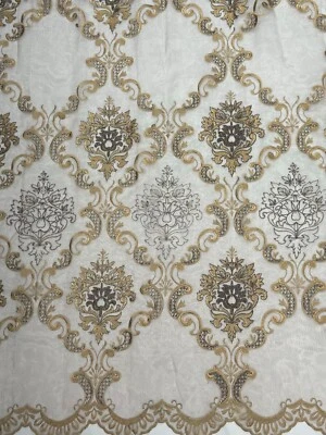 Tela bordada transparente Dalton_marrón mayo (por yarda) Foto 1 de 4
