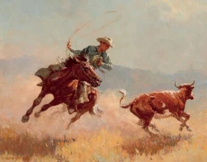 Olaf Wieghorst The Roper Canvas Print 16 x 20 - Picture 1 of 4