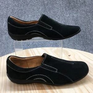 Naturalizer Loafer Womens 8.5W Black Fadrina Round Toe Slip On Casual Suede - Picture 1 of 16