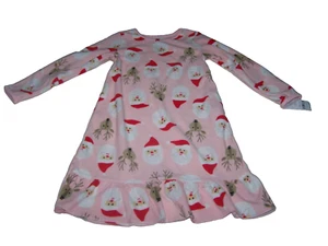 Carter's Girl Sleepwear Fleece Santa/Reindeer Heads Size 4-5A NWT 1 Piece Only - Picture 1 of 3