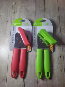 Gourmet Professional 3 in 1 Manual Can Opener,One Size 2 can openers red & green - Picture 1 of 2