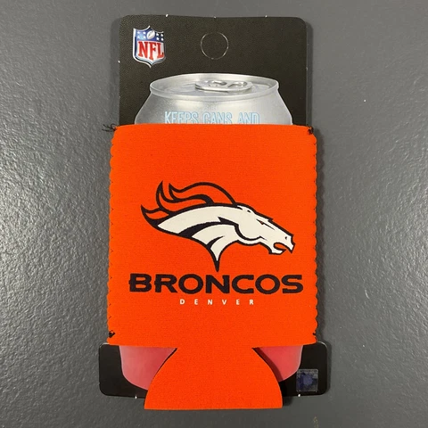 Denver Broncos NFL Can Holder Cooler Kolder Orange and Blue Football Team Logo Cover
