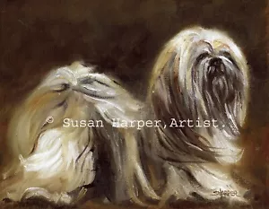 Lhasa Apso Signed Dog Print by Susan Harper Unmounted - Picture 1 of 2