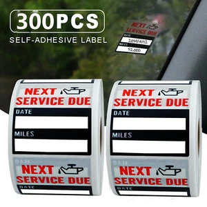 300 Labels Oil Change Service Reminder Stickers Clear Window Lite Sticker Pack - Picture 1 of 10