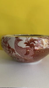 Antique Chinese /Japanese Porcelain Ashtray Gilt Phoenix Bird N Flowers - Picture 1 of 11