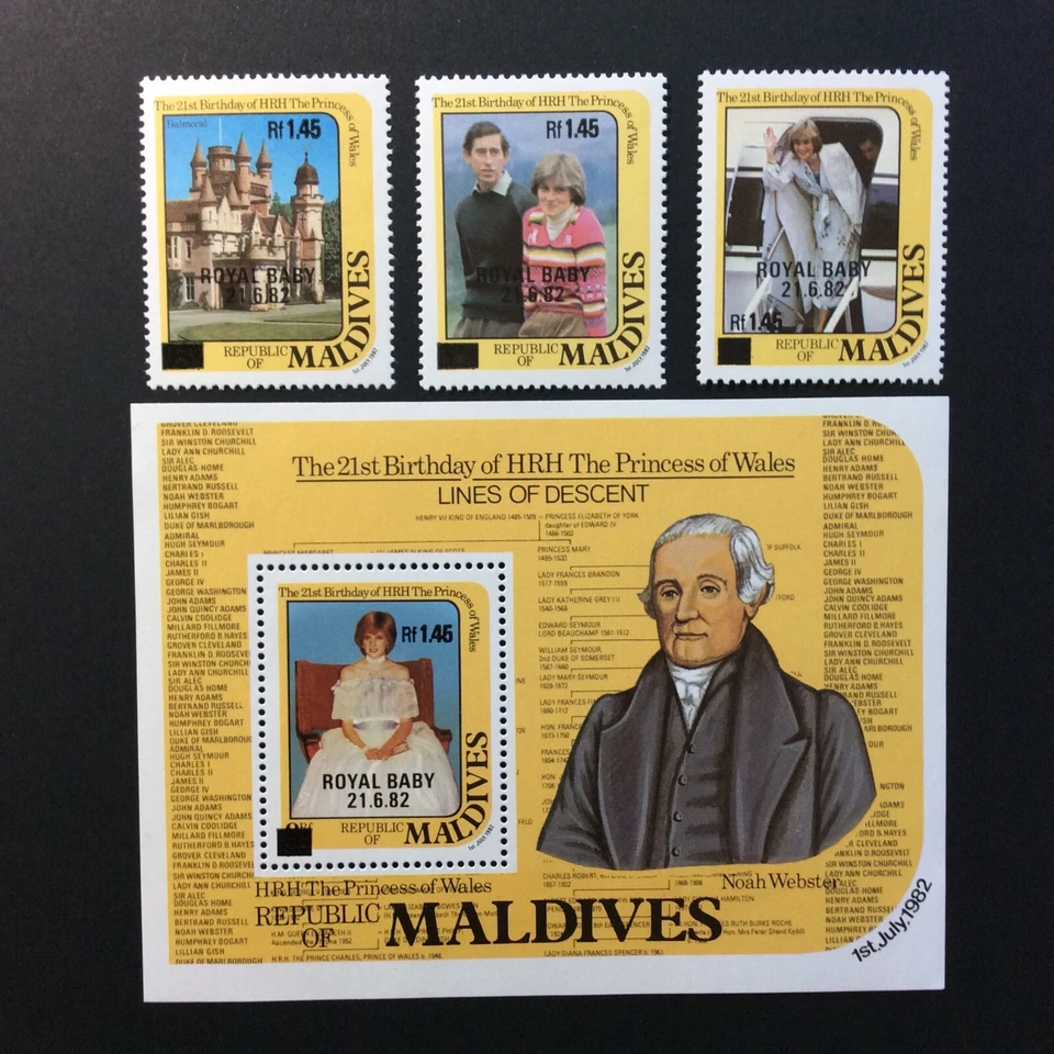 BroadviewStamps Maldivas #1051, 53, 55, 57. MNH VF. Foto 1 de 2