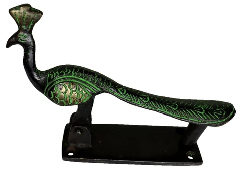 Peacock Shape Door Knocker Vintage Antique Style Handmade Solid Brass Door Bell Cover