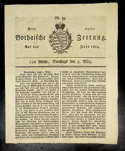1824 Deutschland GOTHA Zeitungswasserzeichen - Bild 1 von 4
