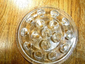 RANA FLOR DE VIDRIO TRANSPARENTE DE COLECCIÓN DE 5"" 15 AGUJEROS DE TALLO, FLORAL, PISAPAPELES - Imagen 1 de 3