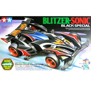 TAMIYA 1:32 MINI 4WD BLITZER SONIC BLACK SPECIAL CON MOTORE INCLUSO ART 19615 - Picture 1 of 1