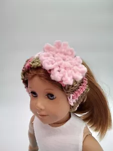 Fascia all'uncinetto rosa con fiore 18" vestiti per bambola adatta a bambole americane nuove - Foto 1 di 4