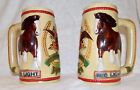 Anheuser Busch Beer Stein Mug Bud Light Clydesdale Horses Ceramarte Vintage 1980 for sale