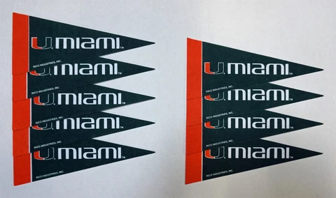 Miami Hurricanes "The U" NCAA Mini Pennant Set of 9 - No Retail Packaging Cover