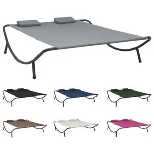 Outdoor Chaise Lounge Patio Lounge Bed Sun Lounger with Pillows Fabric vidaXL - Picture 1 of 57