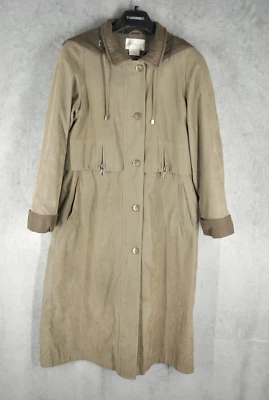 Abrigo plumero Worthington para mujer 6 Petite caqui largo con capucha pesado pequeño trinchera Foto 1 de 4