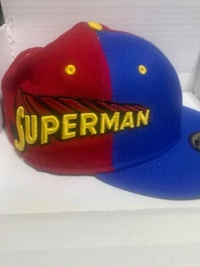 New Era DC Comics Superman Red & Blue fitted baseball cap 100% Wool - Picture 1 of 5