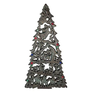 Nativity Story Christmas Tree Wall Hangings Ornate 11.5" Manger Scene Baby Jesus - Picture 1 of 15