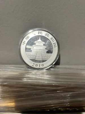 2010 Chinese Panda 1 oz Silver Coin GEM BRILLIANT HIGH RELIEF - Image 1 of 4