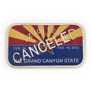 2012 Canceled Arizona Grand Canyon State Crafts By Doty Enameled 1oz Silver Bar - Picture 1 of 3