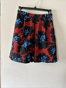 Falda J Crew Mujer Talla 00 Negra Azul Fuegos Artificiales Floral Algodón Forrada Línea A Mini - Imagen 1 de 12