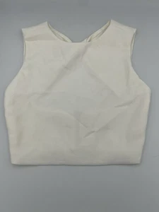 Alice + Olivia weißes ärmelloses bauchfreies Oberteil Ausschnitt hinten Knoten Reißverschluss Größe 0 - Bild 1 von 8