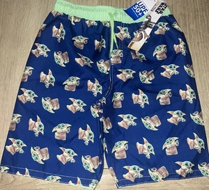 CARTER’S SWIM TRUNKS KID BOYS’ 10 NEW NWT Star Wars Mandalorian Baby Yoda UPF 50 - Picture 1 of 3