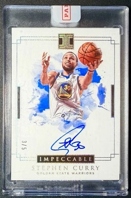 2018 Impeccable Stephen Curry Platinum On Card Auto 3/5 Warriors MVP Sealed! - Image 1 of 2