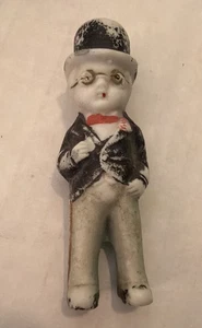 Boy Figurine Bisque Made in Japan Top Hat Glasses Tuxedo - Picture 1 of 3