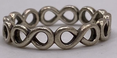 Authentic Pandora S925 ALE SS Infinity Band Ring Sz7.5 2.2g 190994 - Image 1 of 4