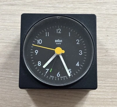 Braun Type 4746/AB1 Alarm Travel Clock Vintage Black Working Great - Image 1 of 4