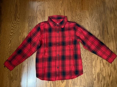Little Boy Size 6 KIDS HEADQUARTERS Red/Black Christmas Plaid Button Front Shirt - Image 1 of 4