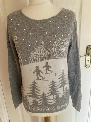 JERSEY MONZÓN NAVIDAD REINO UNIDO 10 SUAVE TEJIDO FINO LONDRES SKYLINE ESCENA BIG BEN ETC Foto 1 de 4