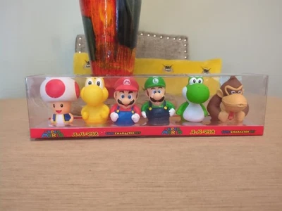 6pcs Super Mario Gift Box Mini Figures 3" Toad Luigi Yoshi Donkey Kong Cake Top - Image 1 of 4