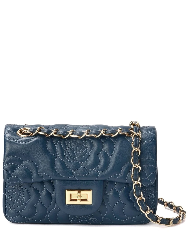 Bandolera/bolso de hombro acolchado de grano superior Tiffany & Fred Paris azul para mujer Foto 1 de 3