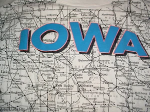 Cool-Vintage-Uomo-Donna-Donna-Iowa-Street-Town-City-Map-T Shirt-XL - Foto 1 di 1