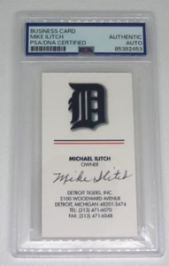 Mike Ilitch (Dez) signed handsigniert PSA SLABBED Visitenkarte Detroit Tigers - Bild 1 von 2