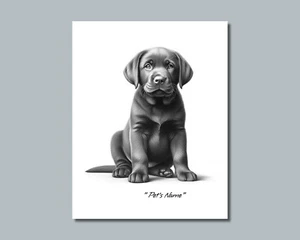 Personalized BLACK Lab LABRADOR Puppy Pet Photo DOG NAME Picture 8x10 11x14 P2 - Picture 1 of 10