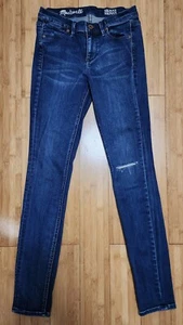 MADEWELL Jeans Womens 25x32 Blue Medium Wash Skinny Skinny Cotton Blend Mid Rise - Picture 1 of 12