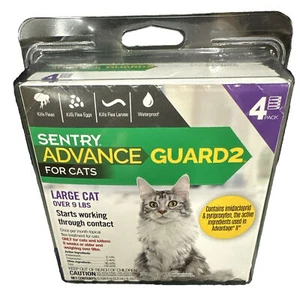 Sentry Advance Guard 2 Large Cats OVER 9 lbs (4) Mth Doses Flea & Tick Topical - Picture 1 of 3
