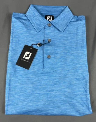 FootJoy Golf Shirt Polo Space Dye Lisle Small Blue Brilliant NWT MSRP $80 - Image 1 of 4