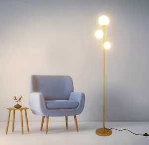 3 Globe Mid Century Modern Floor Lamp for Living Room, Contemporary Gold Floor L - Picture 1 of 8