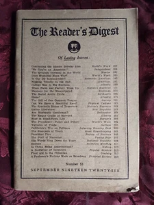 Reader's Digest September 1926 Irwin Edman Albert Edward Wiggam Morris Fishbein - Bild 1 von 1