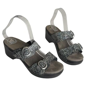 Dansko Sophie Wedge Sandals 40 US 9.5 Double Strap Comfort Shoes Iridescent - Picture 1 of 10